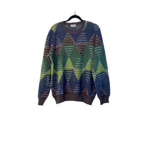 Vintage 90s Missoni Sport Men's Multicolor Mohair Sweater Abstract